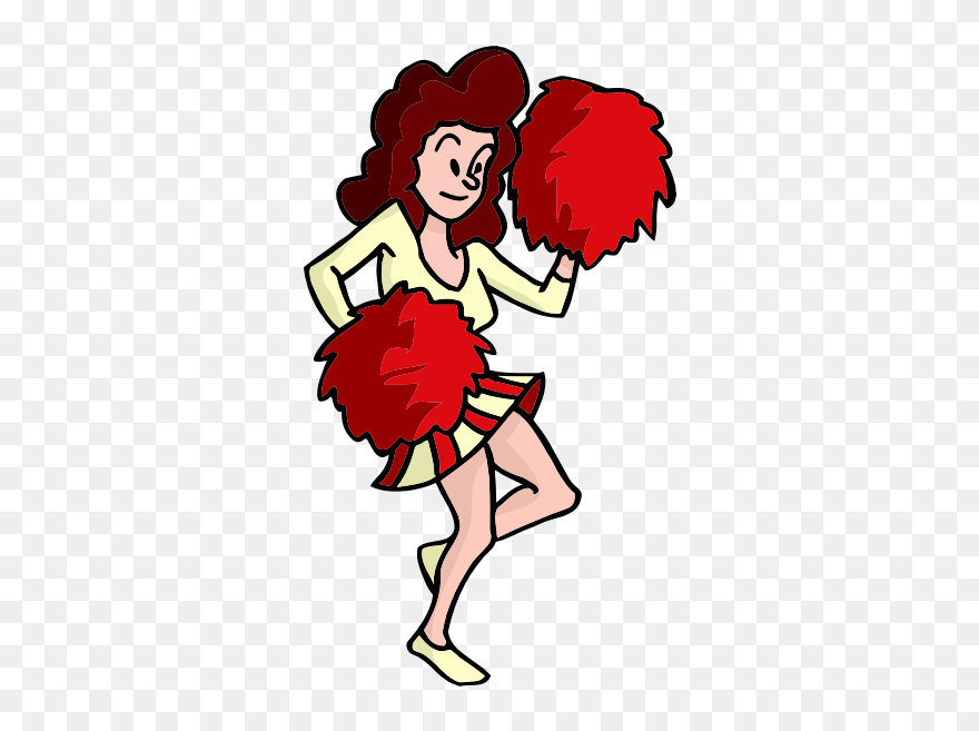 Pom-pom Cheerleading Drawing Can Stock Photo - Cheerleader Clipart Cartoon - Png Download