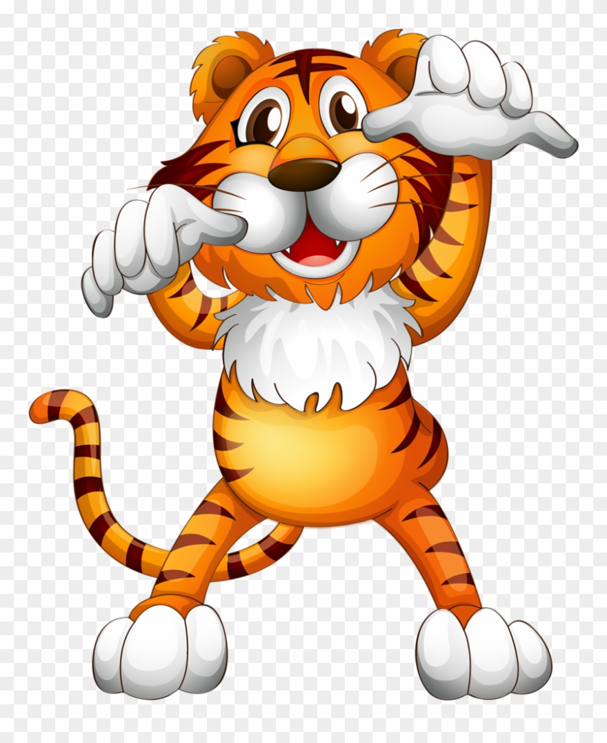 B *✿* Lion Clipart, Funny Tiger, Tiger Drawing, Window - Cartoon Scary Tigers - Png Download