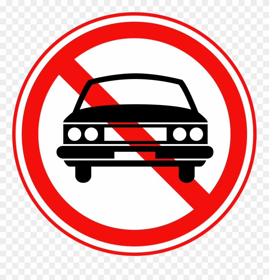 Open - Car With A Cross Through Clipart