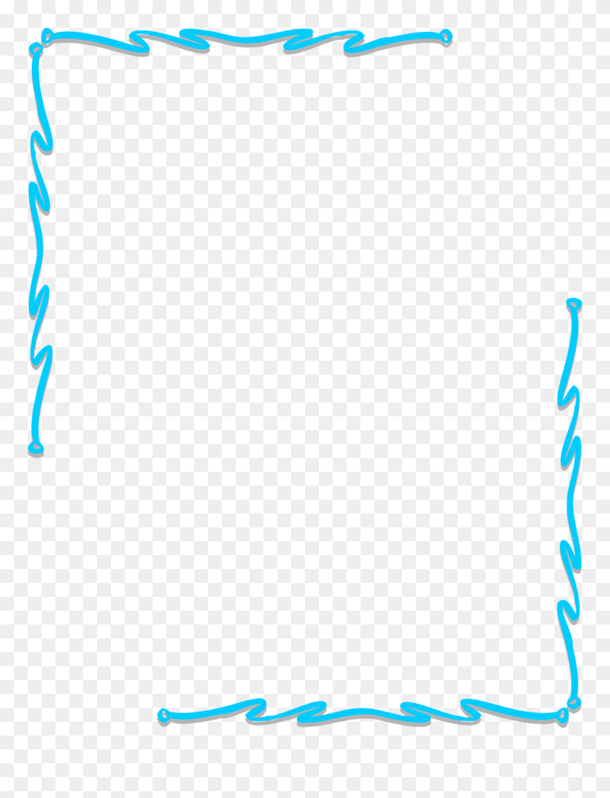 Blue Frame Corner Clipart Borders And Frames Picture - Border Design Blue Color - Png Download