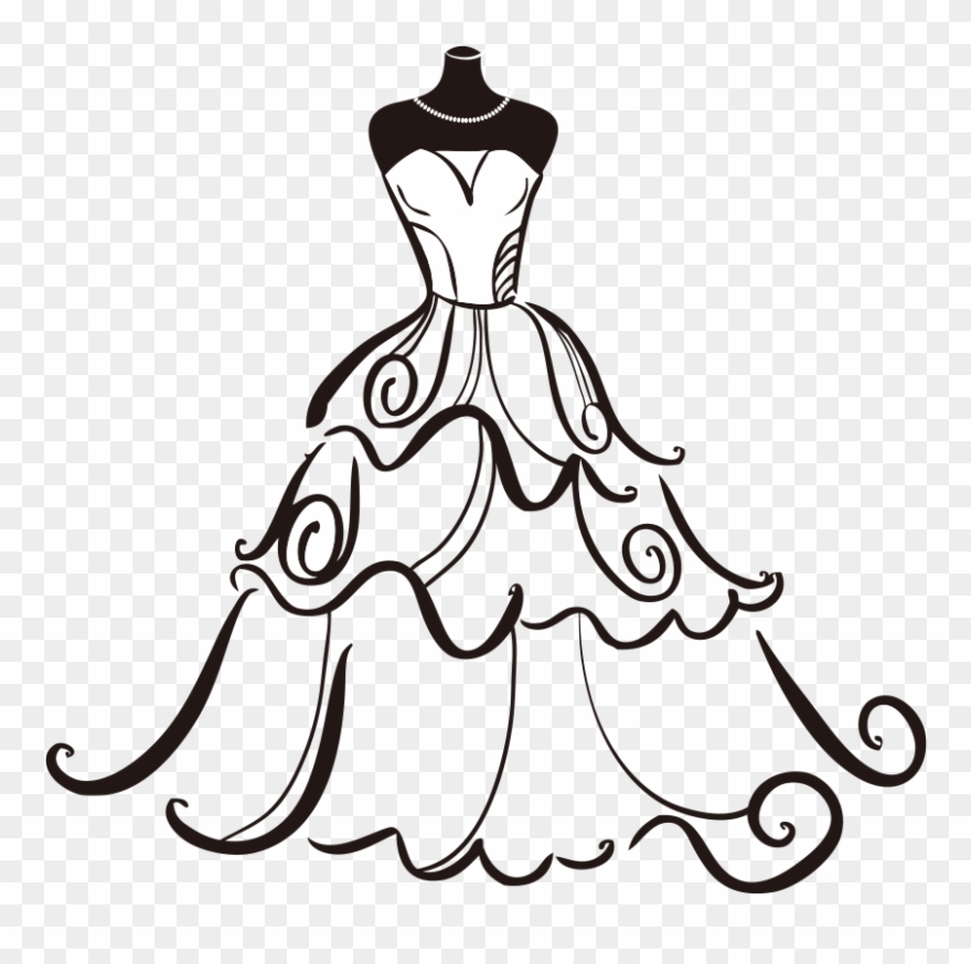 Banner Free Dress Bride Clip Art - Wedding Dress Clipart - Png Download