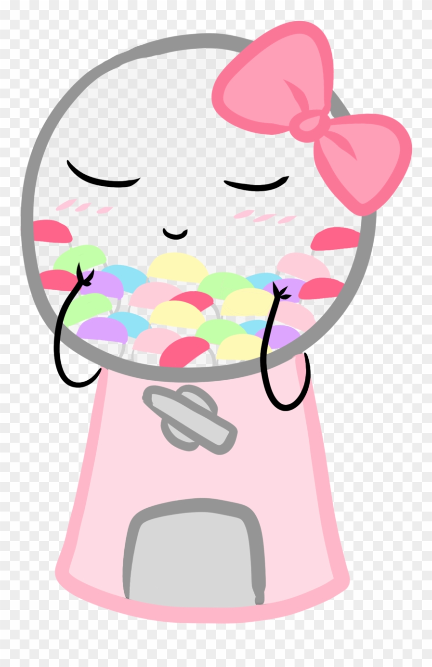 Cutie Gumball Machine Pastel Candy, Pink Candy, Green - Kawaii Machine Clipart