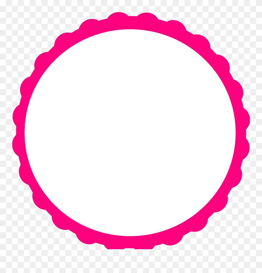 Scalloped Border Clipart - Circle Cute Frame Vector - Png Download