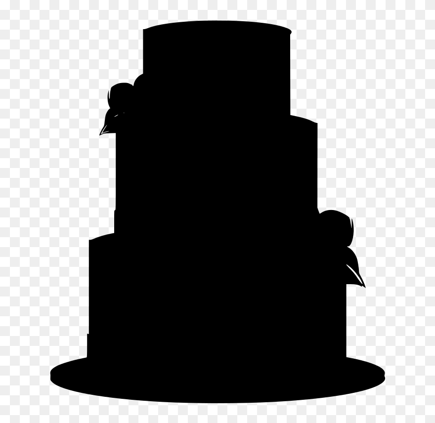 Black Wedding Cake Clip Art - Wedding Cake Silhouette Vector - Png Download