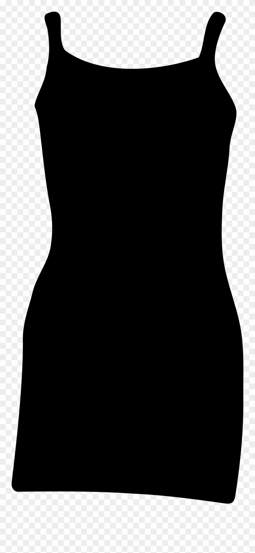 Formal Dress Silhouette Clip Art - Black Dress No Background - Png Download