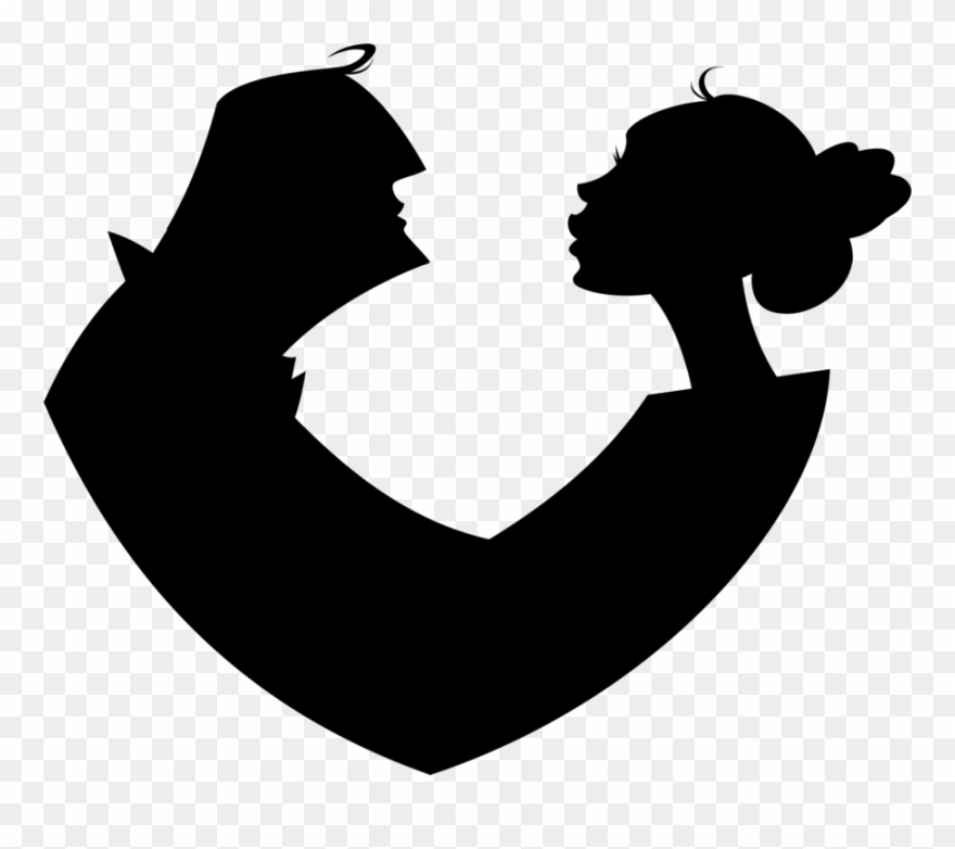 Silhouette Love Wedding Romance - Silhouette Clipart