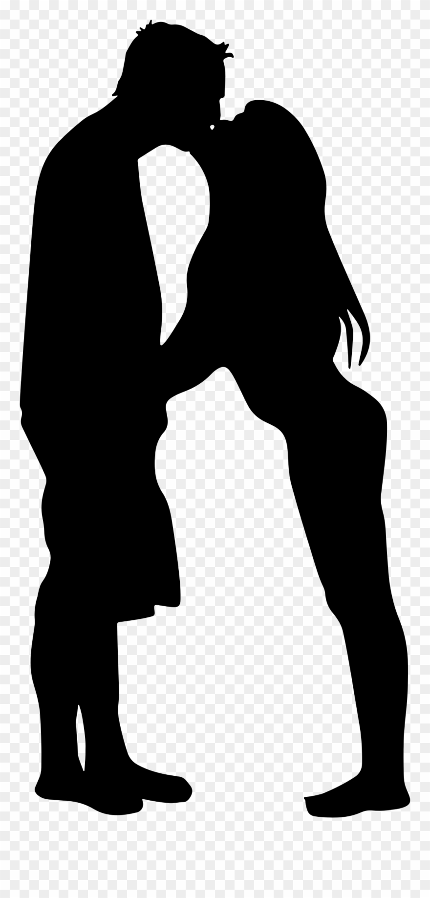 Silhouette Kiss Happy Clipart