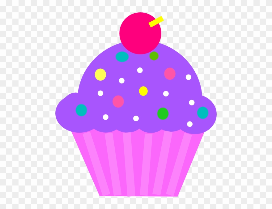 Cupcake Purple And Pink Clip Art At - Cup Cake Clip Art Free - Png Download