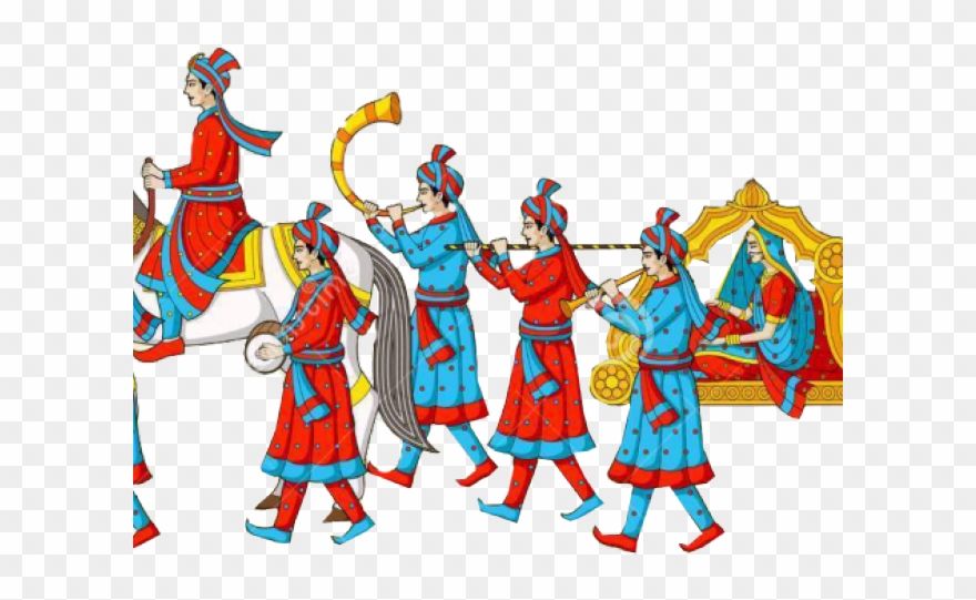 Indian Wedding Baraat Vector Clipart