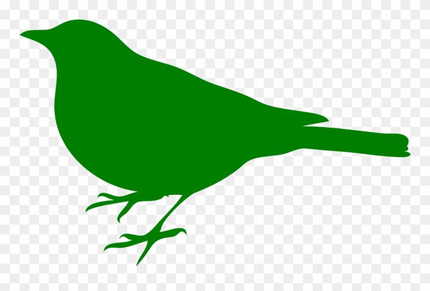 Svg Freeuse Bird Silueta Green Stencils - Green Bird Clip Art - Png Download