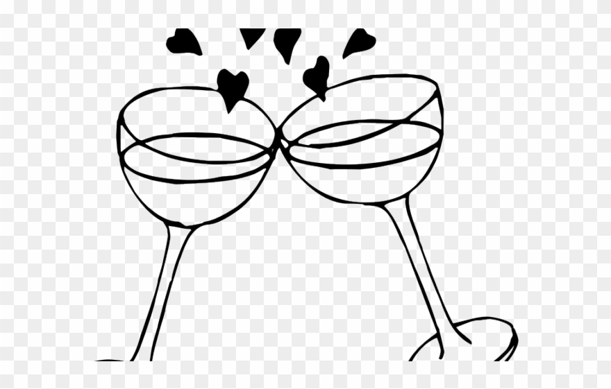 A Vector Illustration Of Bride And Groom - Clip Art Champagne Glasses - Png Download