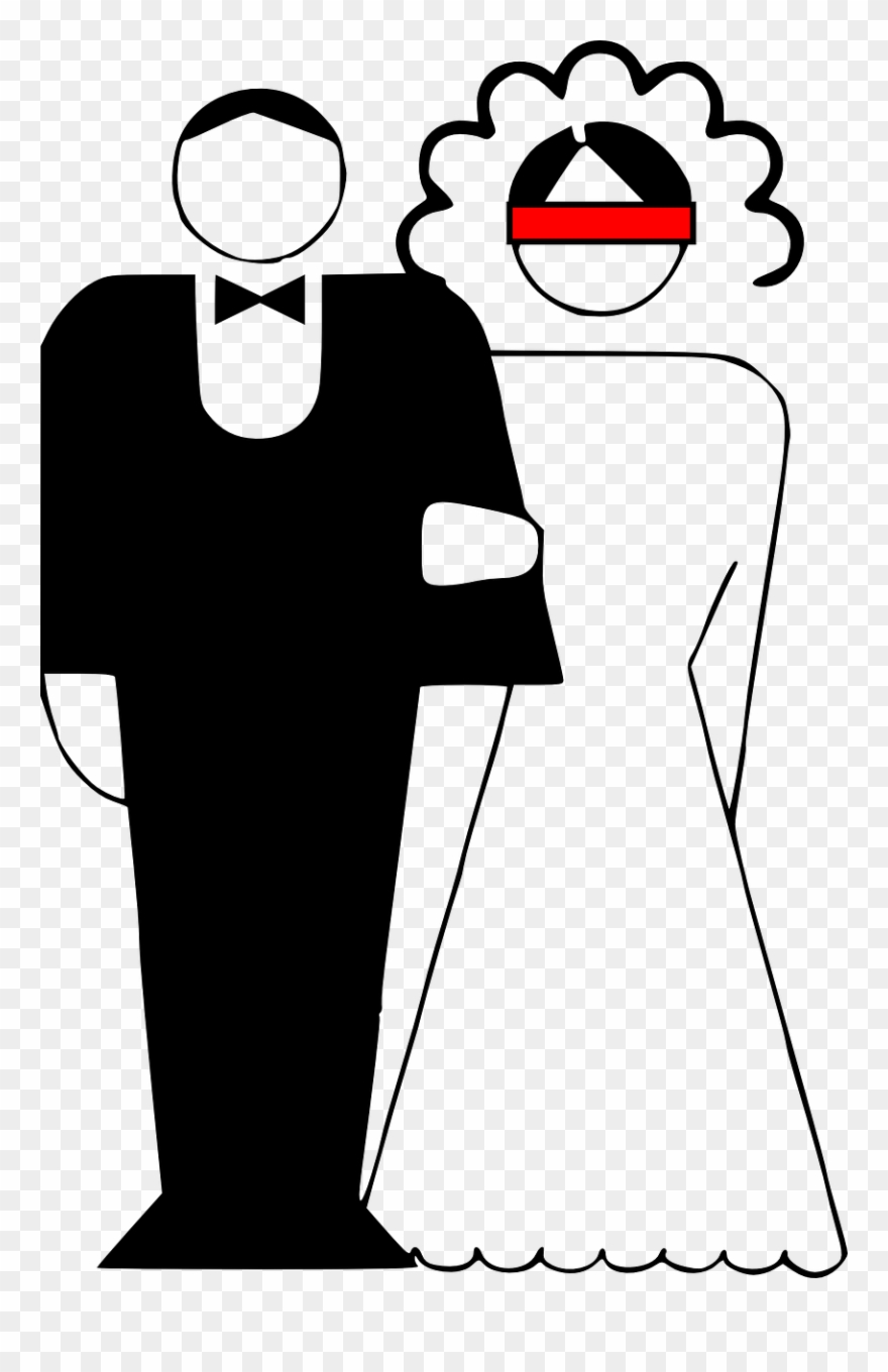 Wedding, Wedding, Couple, Bride, Groom, Marriage - Marriage Black And White Clipart - Png Download