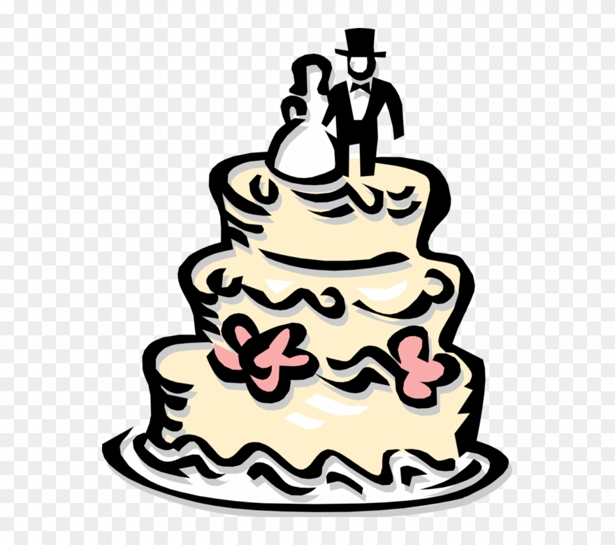 Vector Illustration Of Wedding Cake Traditional Cake Clipart