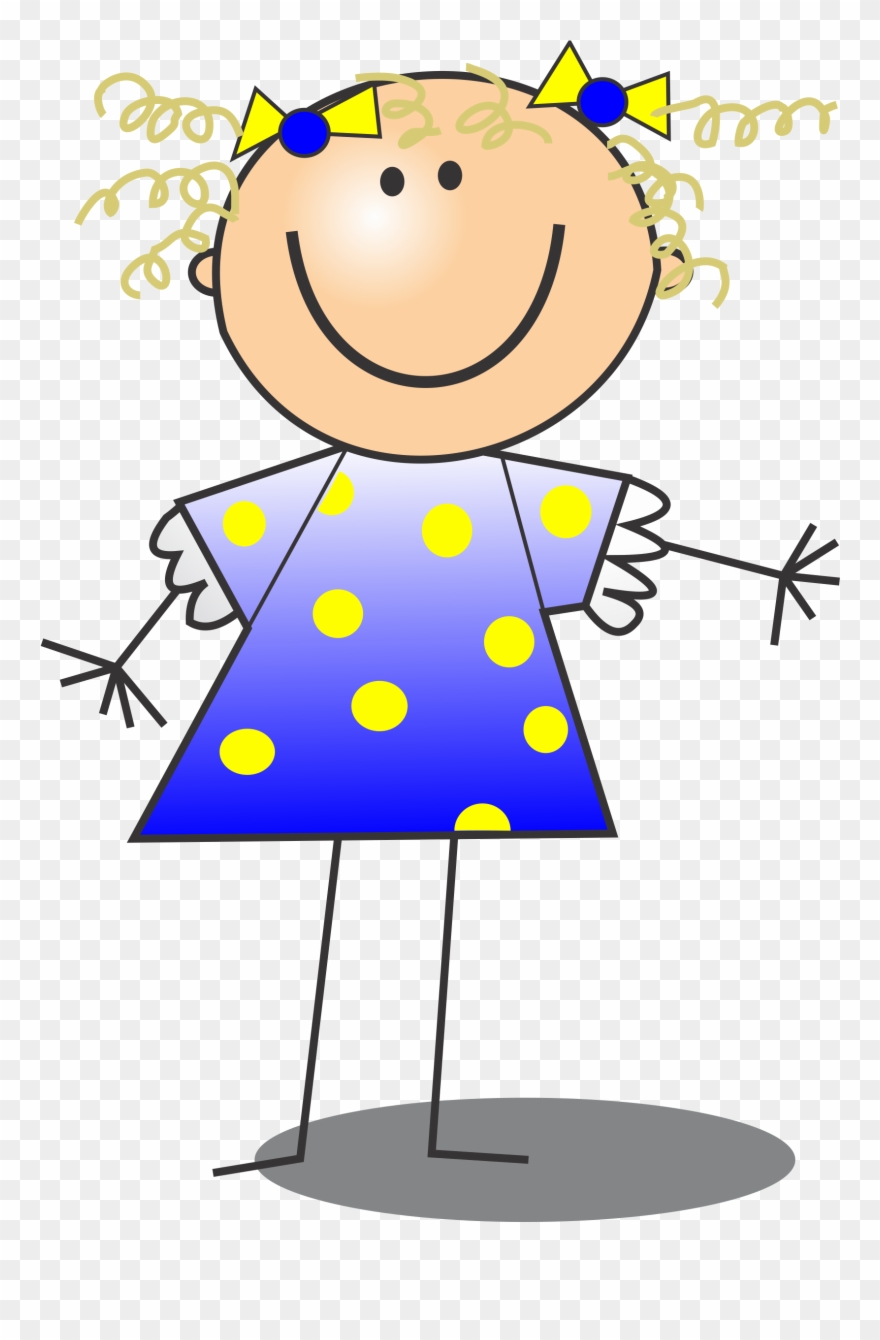 Big Image - Stick Figure Girl Clipart - Png Download