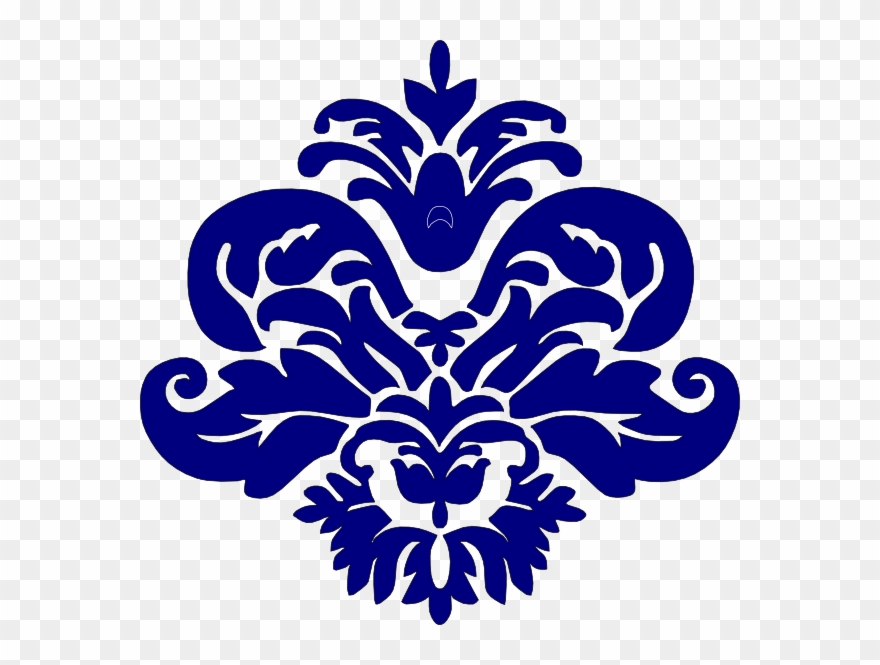 How To Set Use Navy Blue Damask Svg Vector Clipart