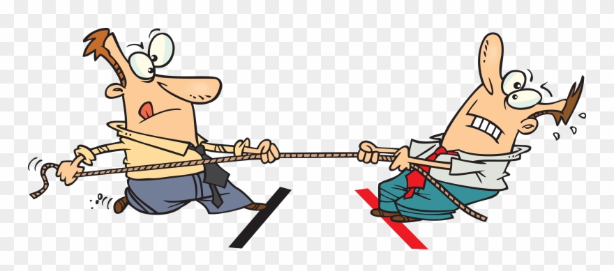 Animated Tug Of War Clipart Clipartfest - Tug Of War Cartoon - Png Download