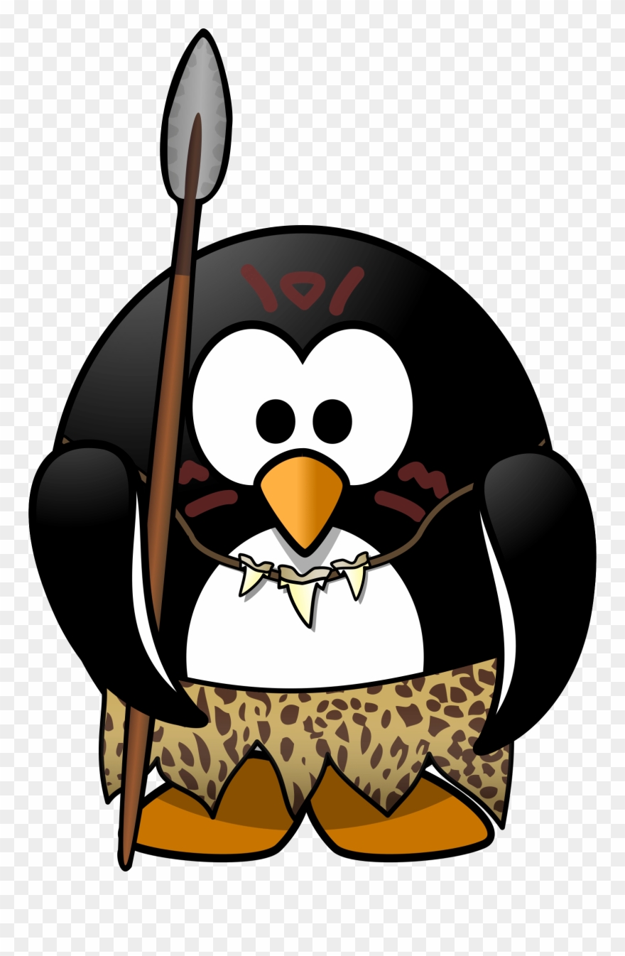 Wild Penguin Holding War Lance - Stone Age To Iron Age Ks2 Clipart