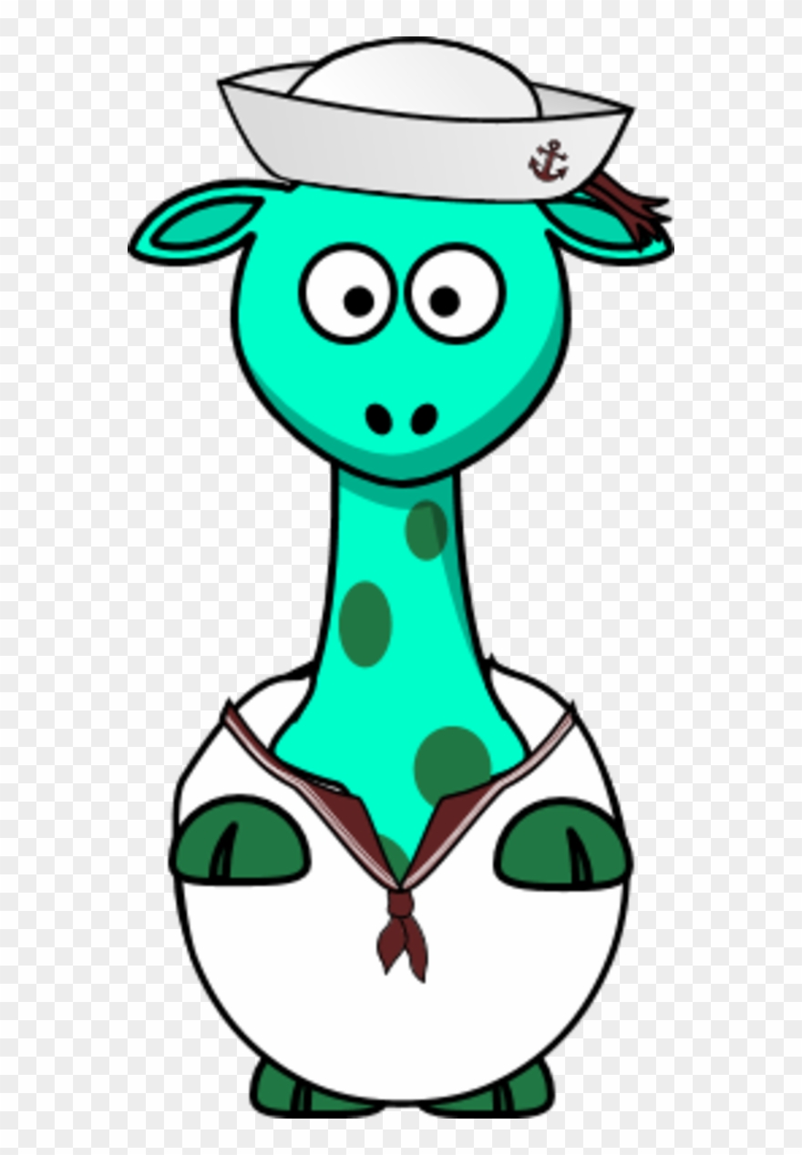 Navy Sailor Giraffe - Cartoon Giraffe Clipart