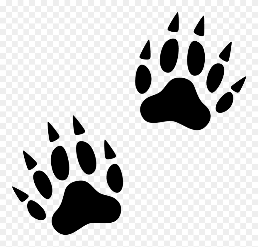 Svg Free Library Animal Footprints Clipart - Wolverine Paw Print Clip Art - Png Download