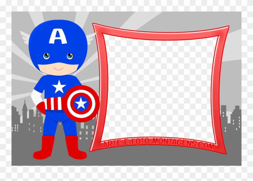 Convite Capitão America Para Imprimir - Cute Captain America Clipart - Png Download
