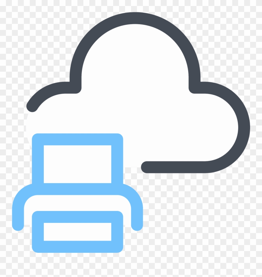 Print From Cloud Icon - Cloud Computing Clipart