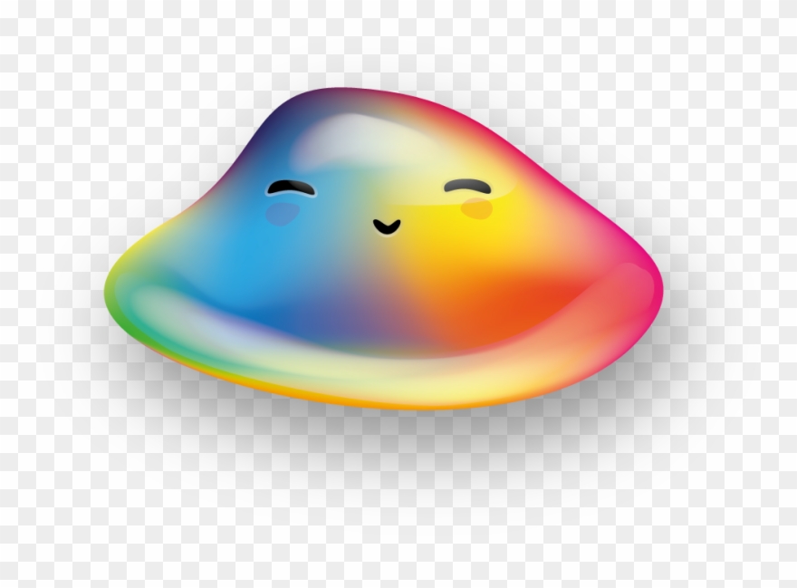 A Rainbow-colored Blob With A Cute Face, Eyes Closed Clipart