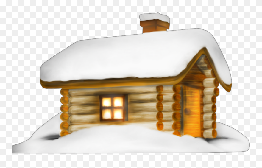 Ftestickers Clipart House Cabin Winter Snow - Домик В Снегу Png Transparent Png