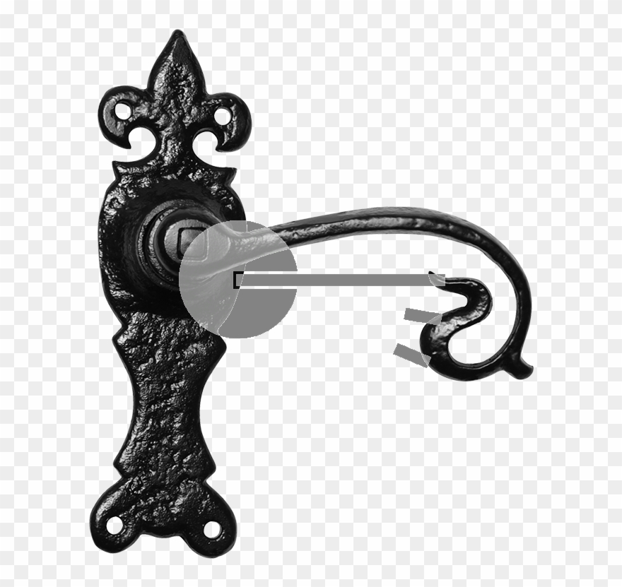 Kp2444 Kruk/ Schild Blind - Kp2444r Deurkruk Op Schild Pc55 Rechtswijzend Clipart