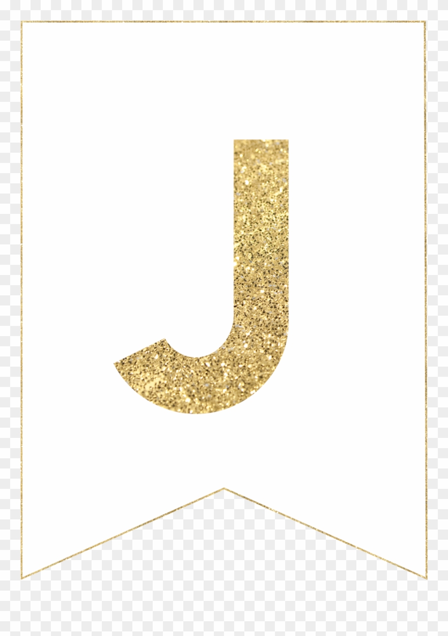 J Gold Alphabet Banner Letter Clipart