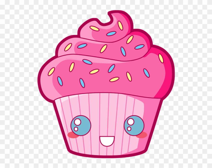 Candy Clipart Kawaii - Cupcake Dessin Avec Des Yeux - Png Download
