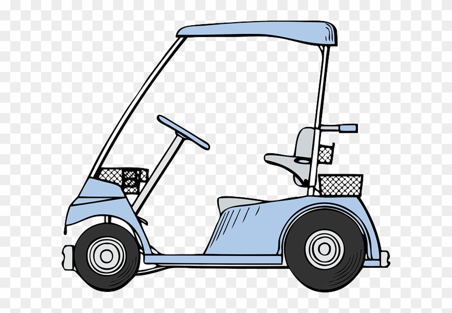 Cartoon Car Drawing View Small Outline Drawing Car - Golf Cart Clipart - Png Download