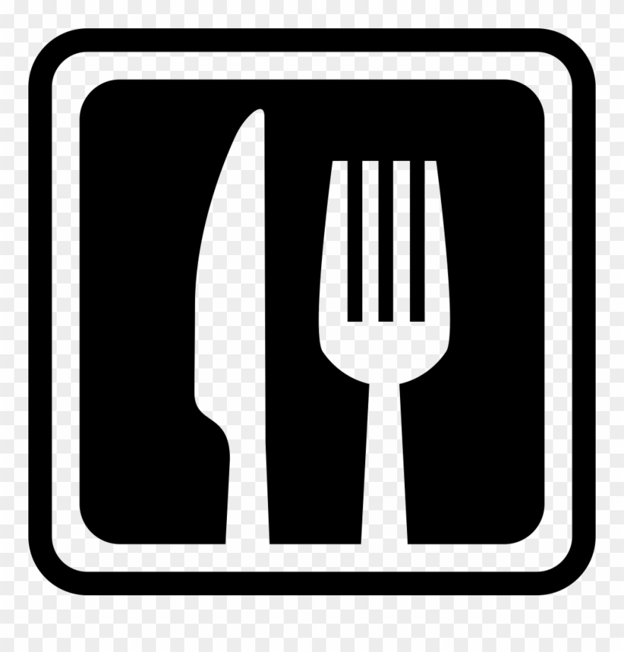 Knife And Fork In A Square For Interface Symbol For - Restaurant Logo Png Clipart