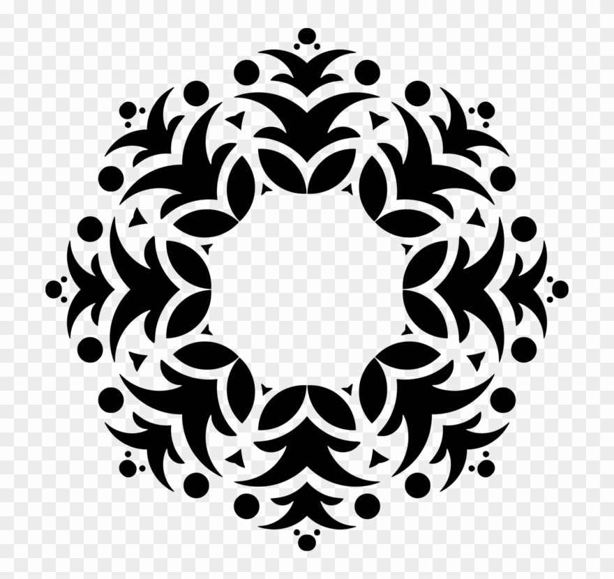 Leaf Floral Design Black Clipart