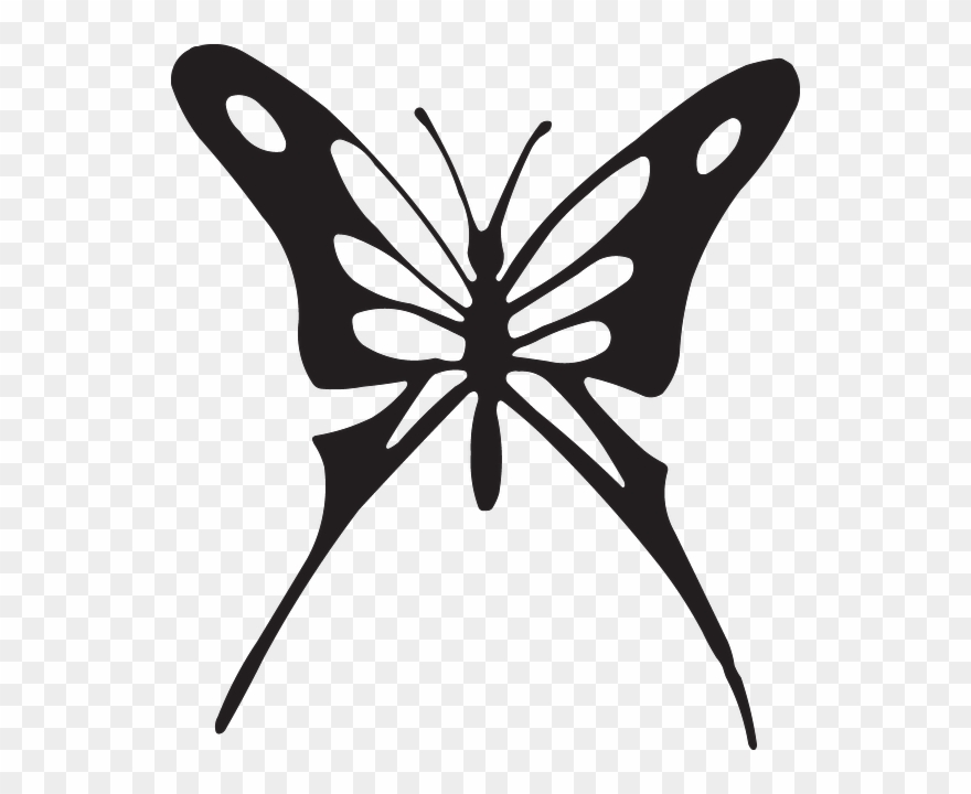 Black And White Butterfly - Imagenes De Mariposa Negra Vector Clipart