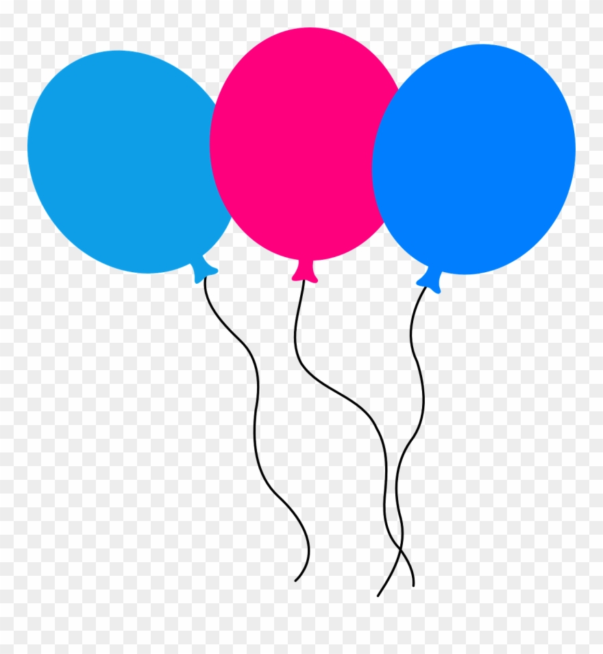 Balloons Decoration Blue Pink Png Image - Pink And Turquoise Balloons Clip Art Transparent Png