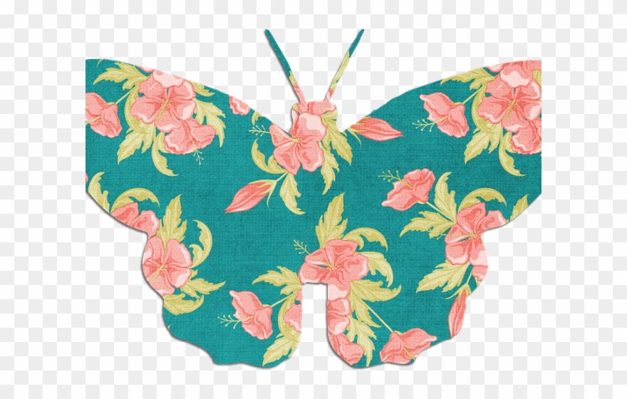 Orange Flower Clipart Butterfly - Customised Butterfly With Flower Print Tote Bag - Png Download