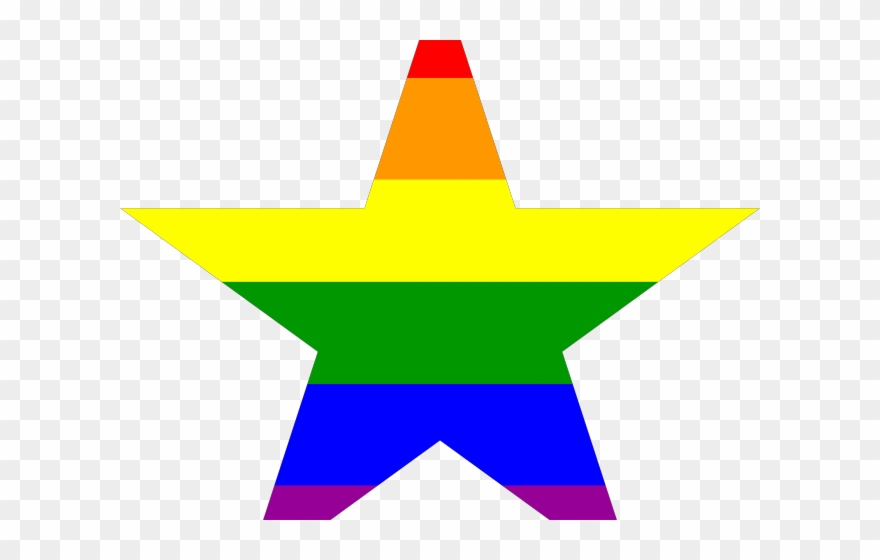 Polygon Clipart Five Point Star - Rainbow Star Png Transparent Png