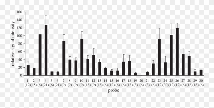 Relative Signal Intensities Of Each Probe With Its - Skyline Clipart