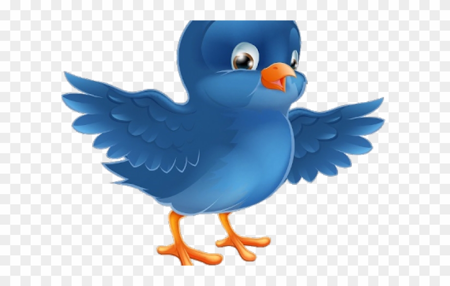 Brds Clipart Comic - Happy Blue Bird - Png Download