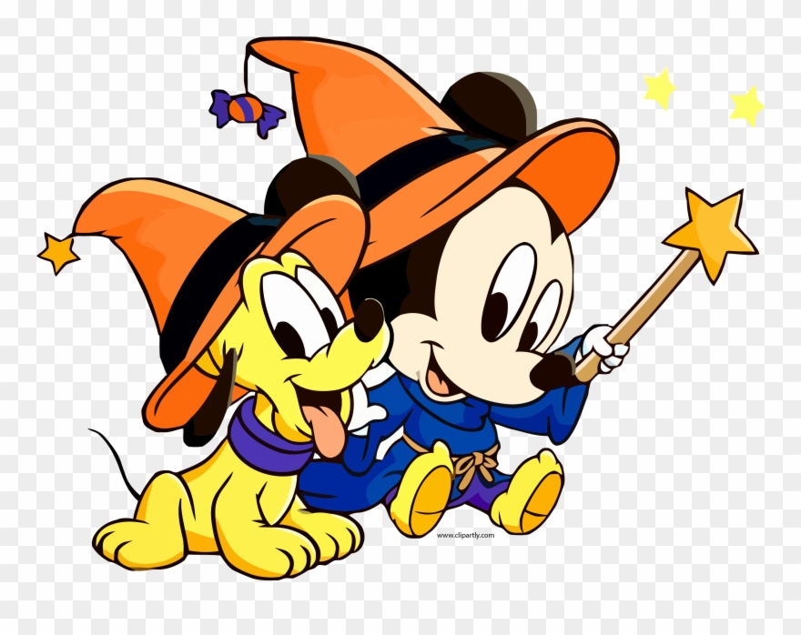 Baby Mickey And Pluto Halloween Wallpaper Clipart Png - Baby Mickey And Pluto Halloween Transparent Png