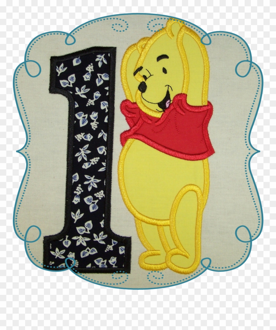 Happy 1 Bear - Appliqué Clipart