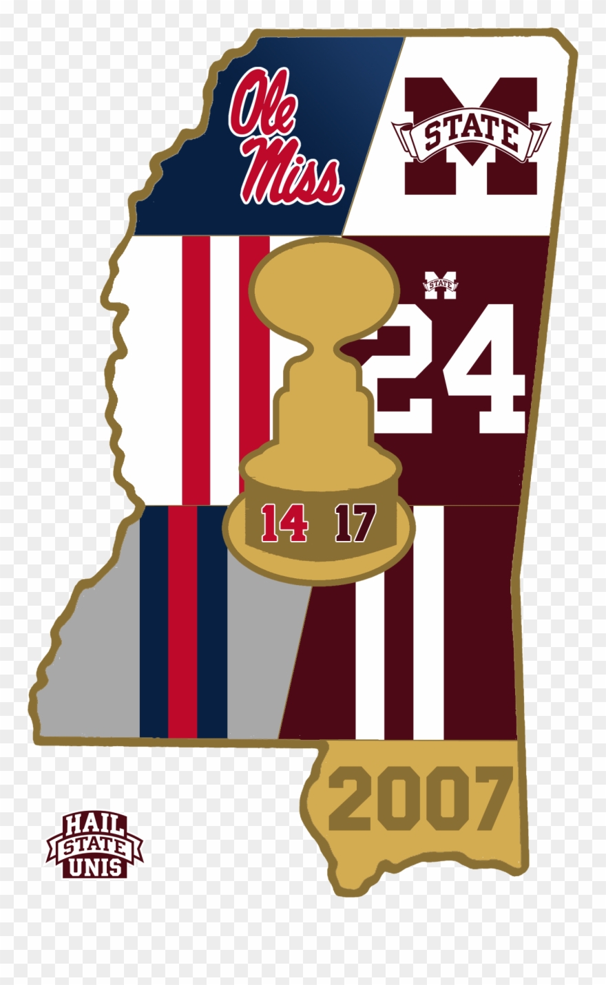 Egg Bowl Uniform History Hail State Unis - Rico Ncaa Mississippi State Bulldogs Small Static Decal Clipart
