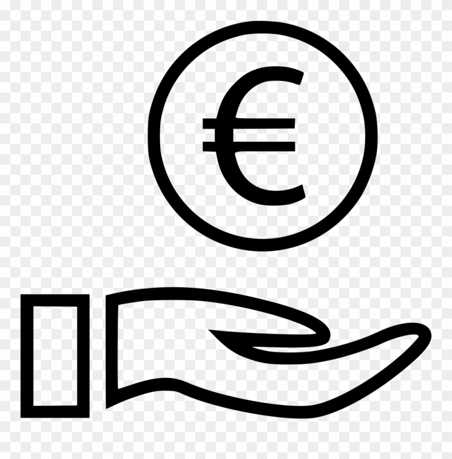Euro Sign Hands Coin Svg Png Icon - Hand With Dollar Sign Clipart