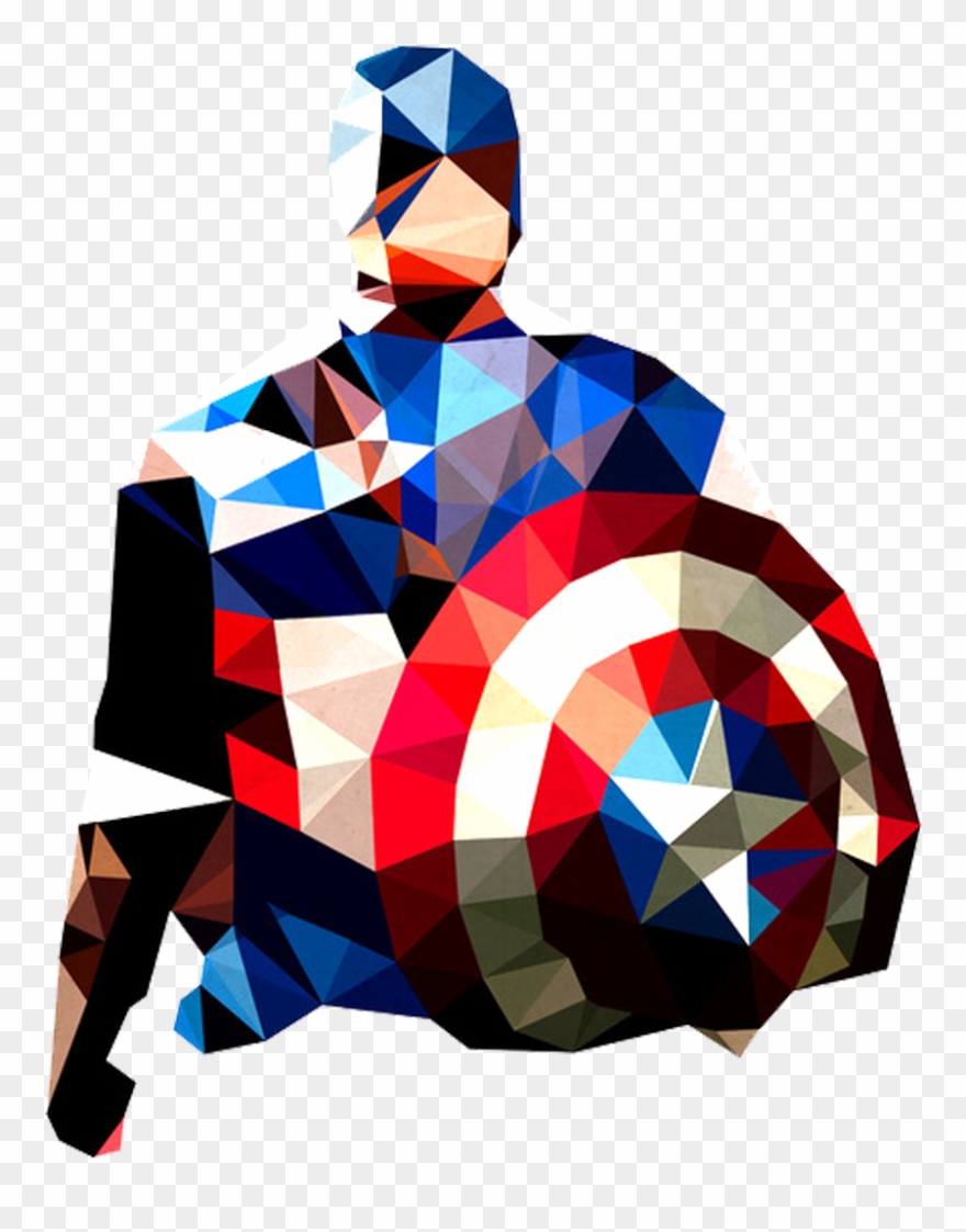 “you Spin Me Right Round Baby” - Captain America Low Poly Clipart