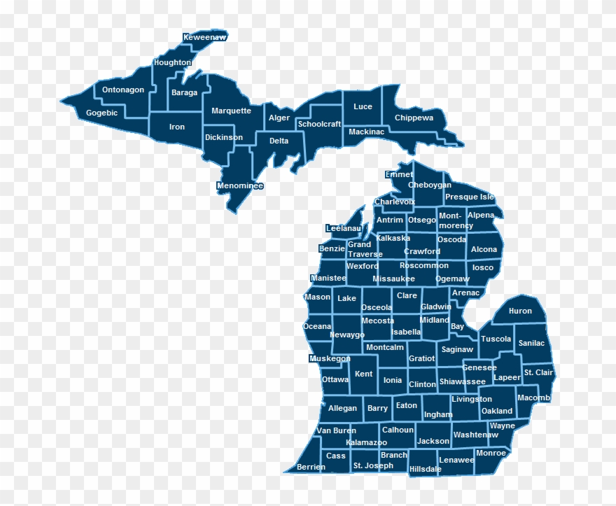 Map Of Michigan - Michigan Solo And Ensemble Medals Clipart