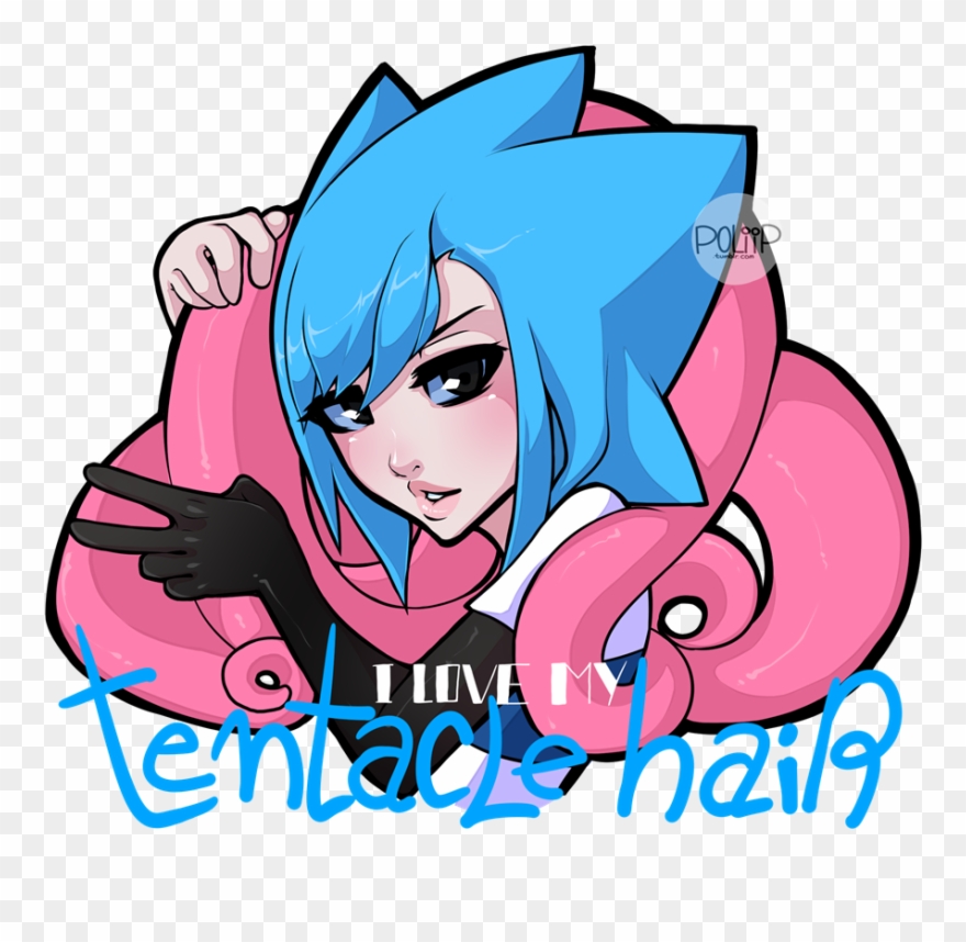 Tentacle Hair - Tentacle Hair Girl Cute Clipart