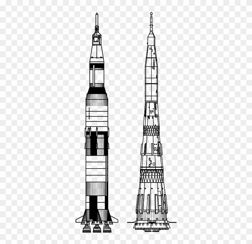 Saturn V Rocket Drawing Clipart