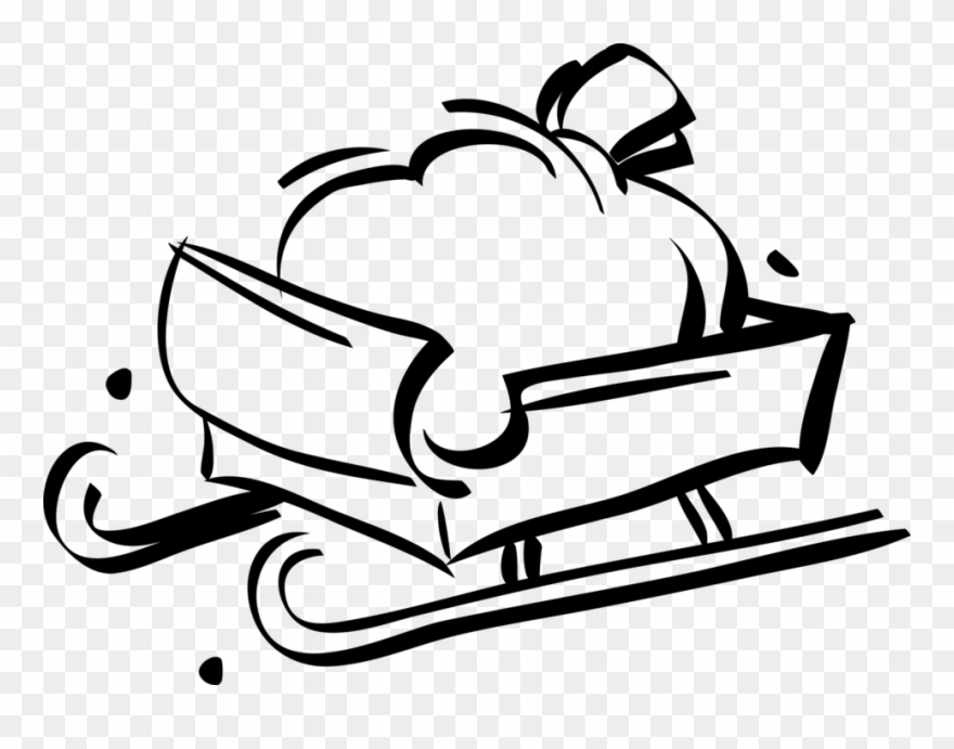 Clip Art Free Library Christmas Toys On Sleigh Image - Sled - Png Download