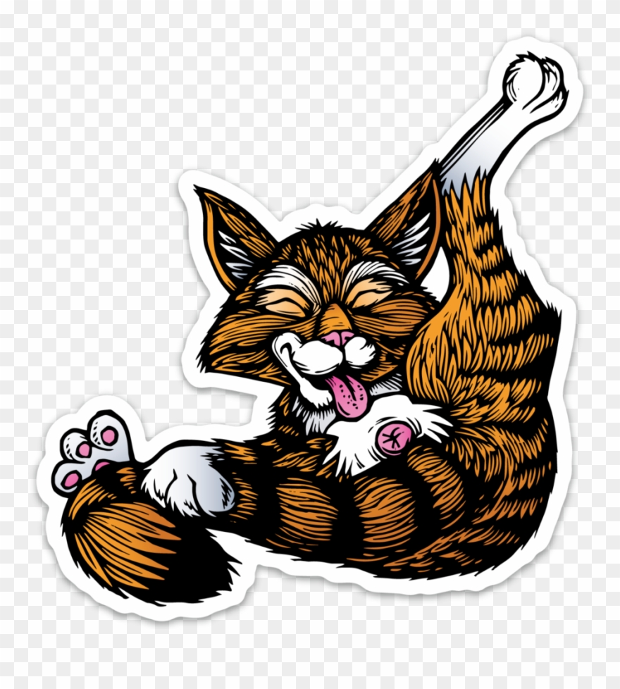 Buttlicker Cat Sticker - Sticker Clipart