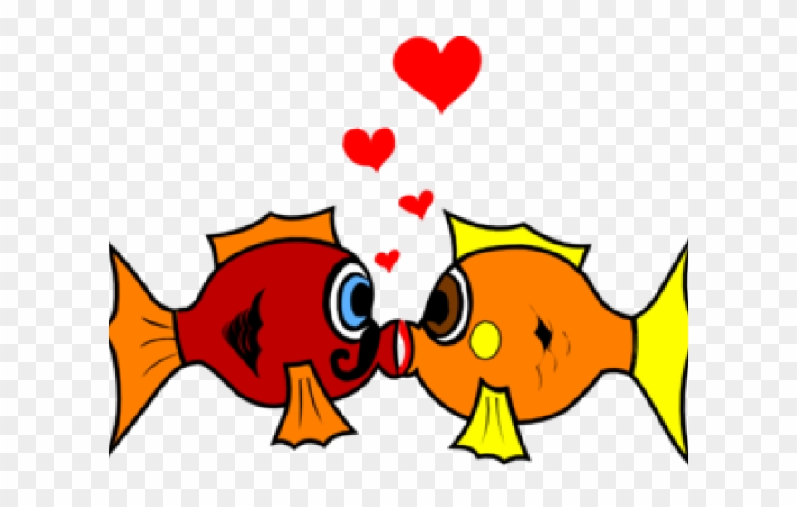 Fish Clipart Wedding - Kissing Fish - Png Download